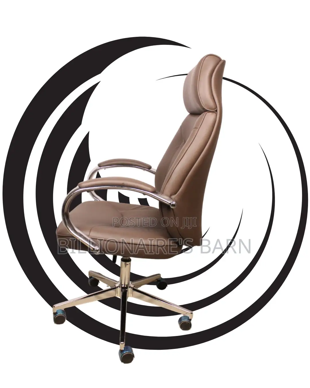 Brown Executive Leather Office Chair | Comfy Swivel Base
