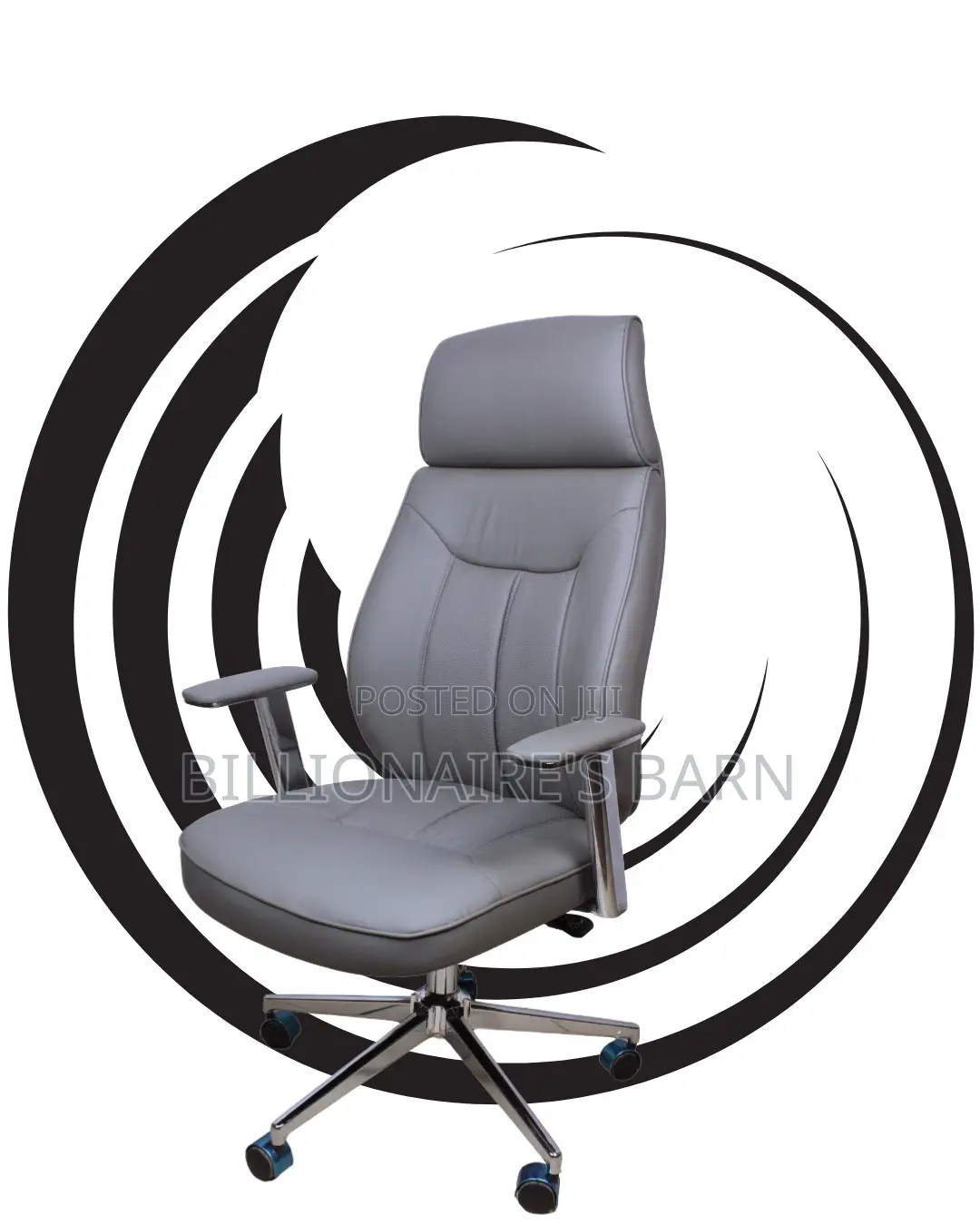Grey Executive Leather Office Chair (Comfy) — Only a Few Left