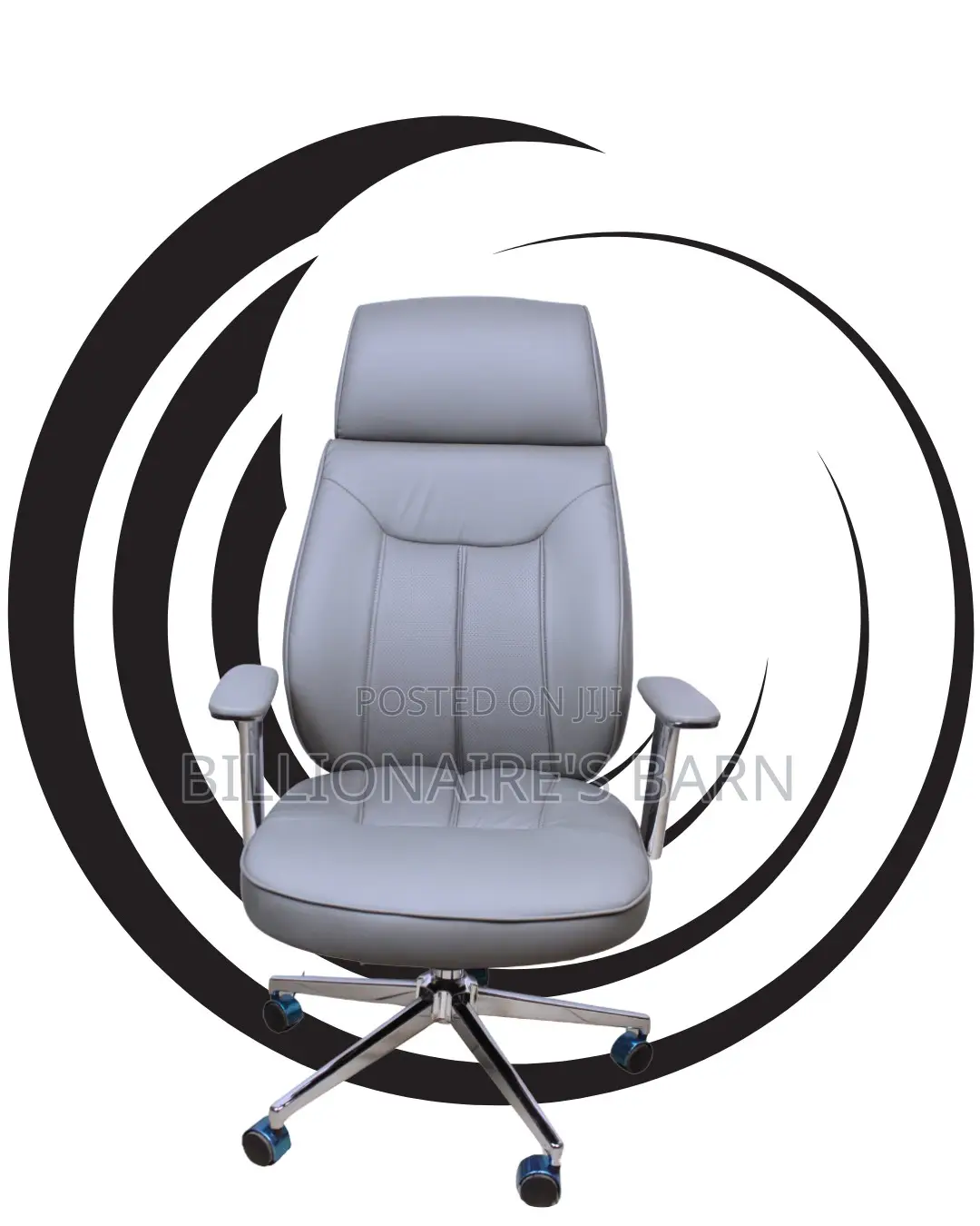 Grey Executive Leather Office Chair (Comfy) — Only a Few Left