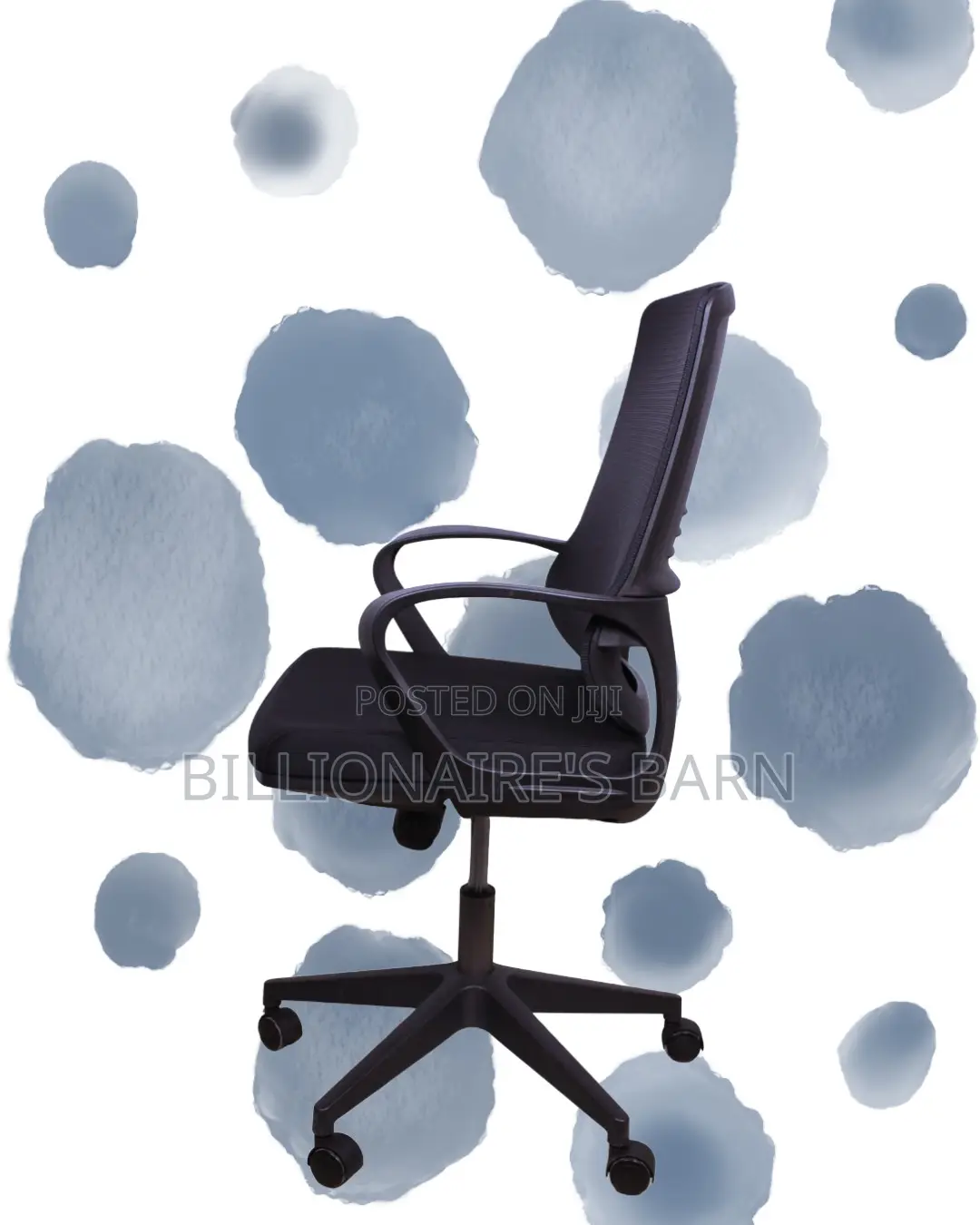Black Ergonomic Mesh Office Chair | Quiet-Roll Swivel Base