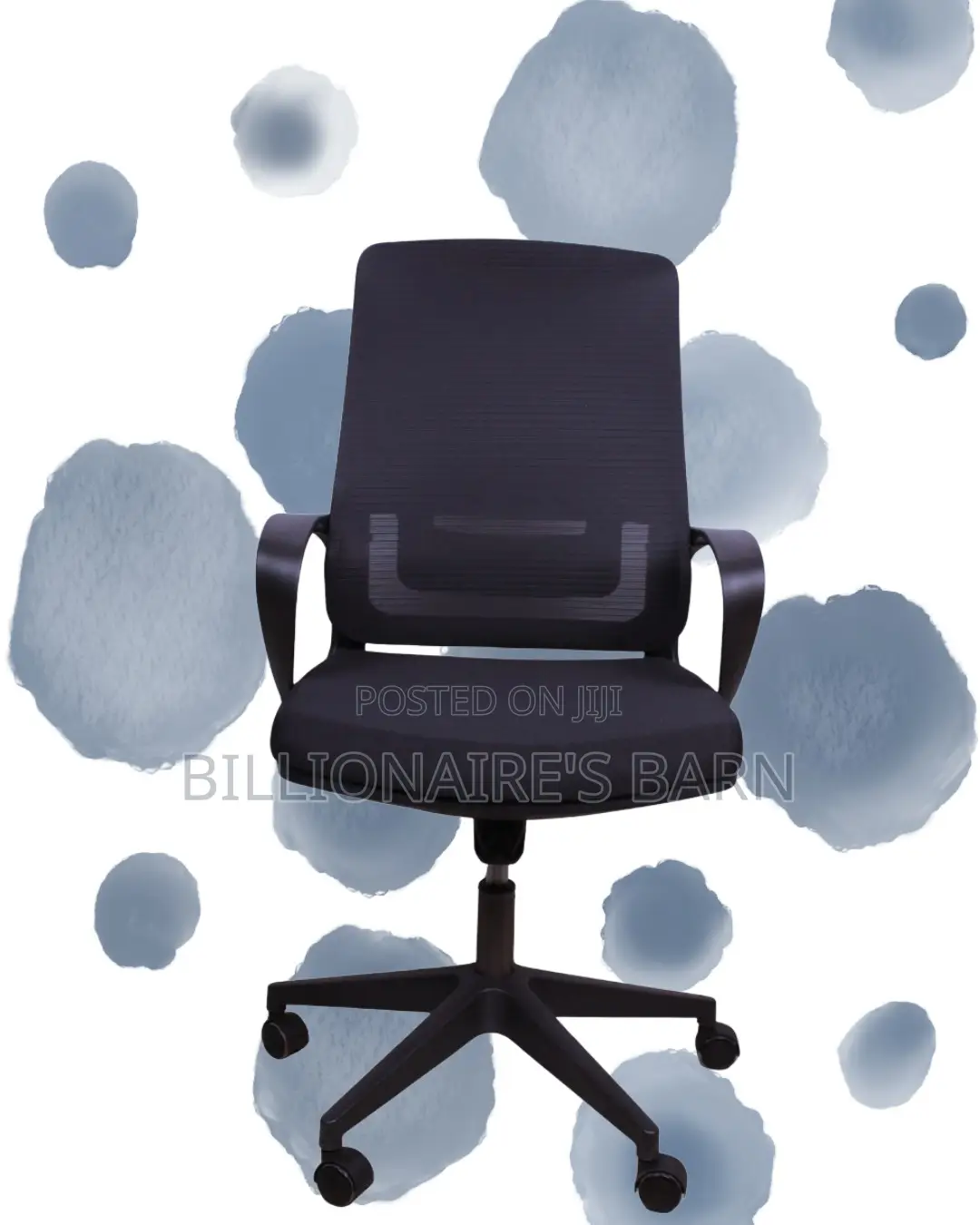 Black Ergonomic Mesh Office Chair | Quiet-Roll Swivel Base