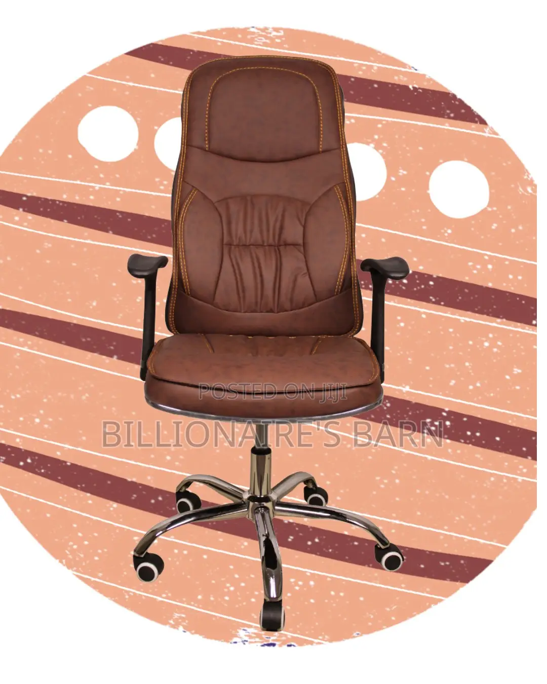 Comfy Ergonomic Executive Leather Chair | Swivel Base