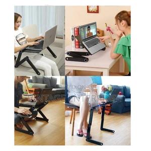 Foldable Metallic Laptop Stand With Mouse Pad and Fan* - main view