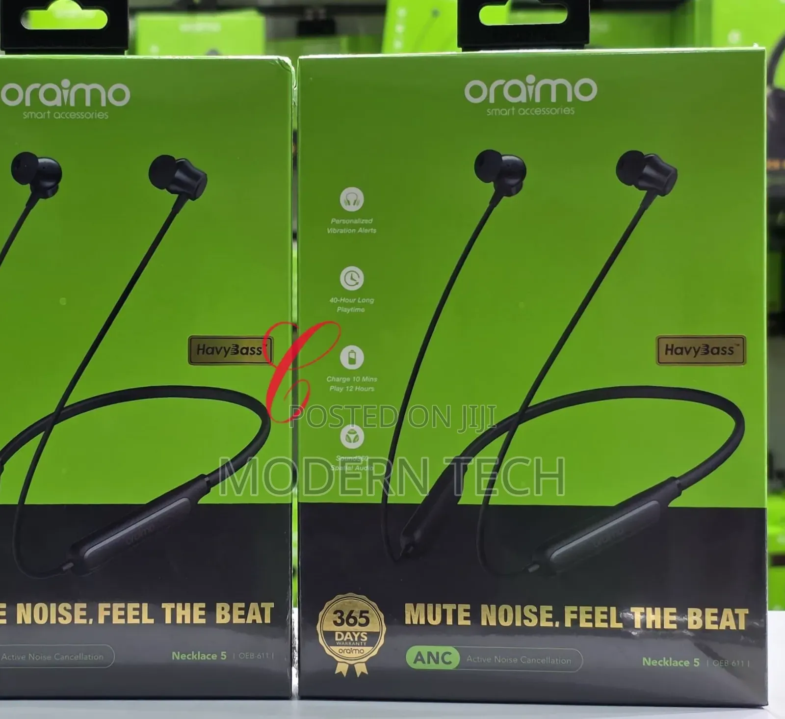 Oraimo Necklace 5 Anc Wireless Neckband With Deep Bass