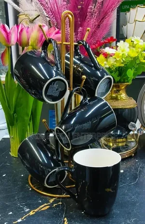 6 PCS Black Mugs