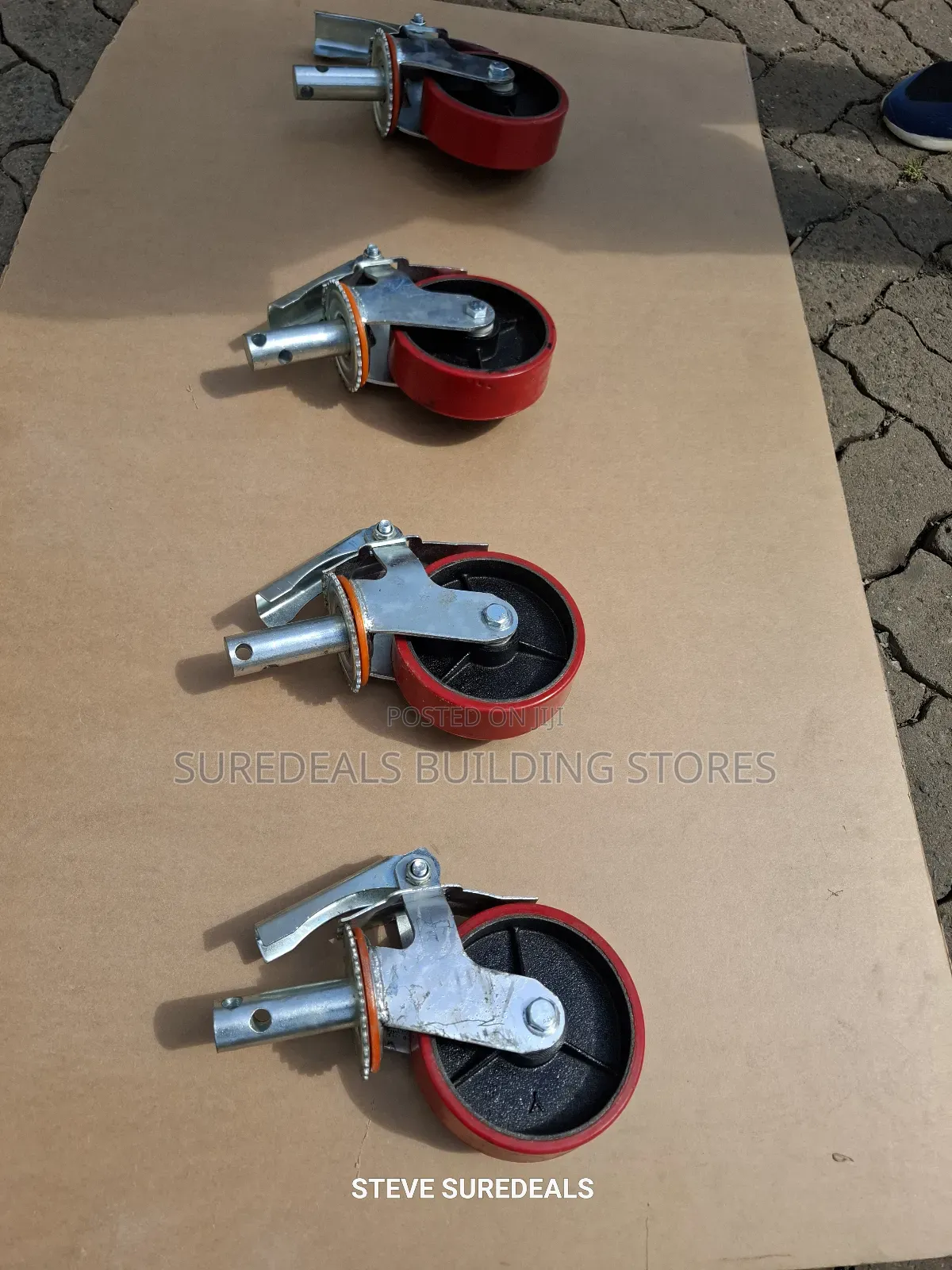Heavy-Duty Scaffolding Caster Wheel With a Locking Brake.