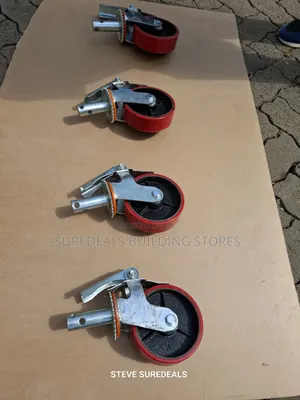 Heavy-Duty Scaffolding Caster Wheel With a Locking Brake.