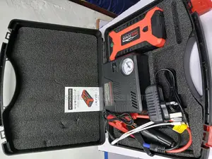 High Capacity Car Jump Starter With Flashlight, Usb Ports Tire Pump
