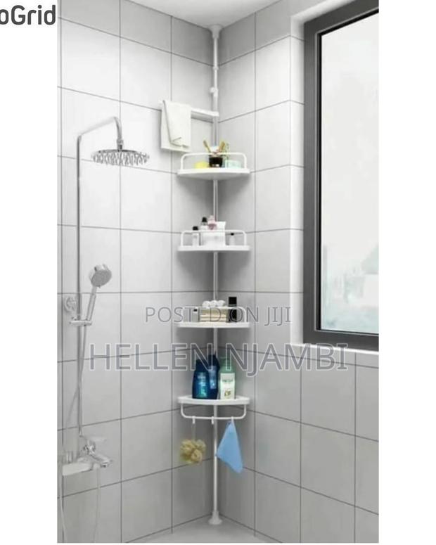 4-Tier Telescopic Bathroom Corner Shelf