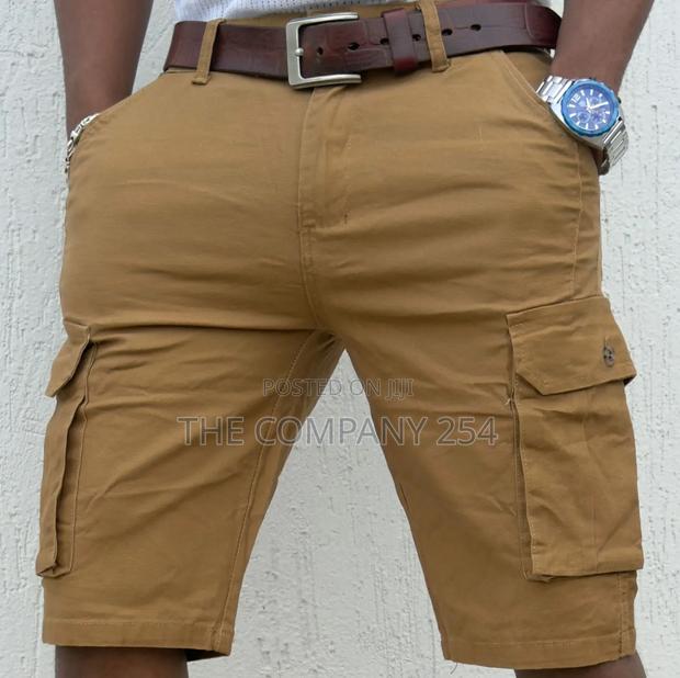 Khaki Combat Casual Cargo Plain Side Pocket Shorts - thumbnail 6