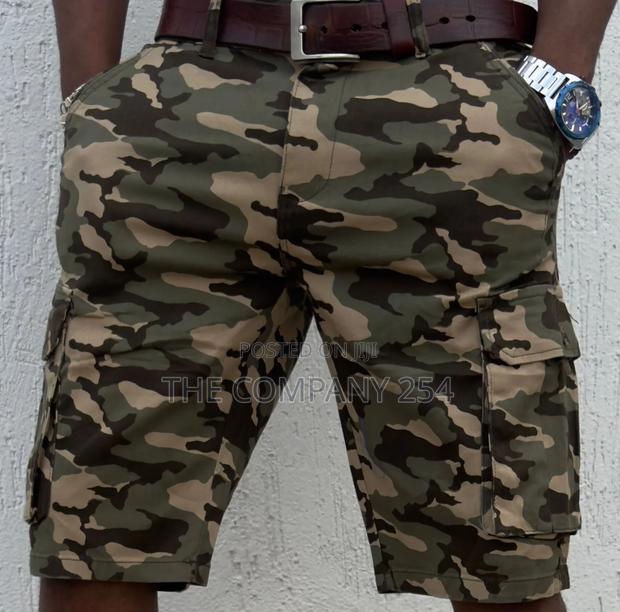 Khaki Combat Casual Cargo Plain Side Pocket Shorts - thumbnail 7