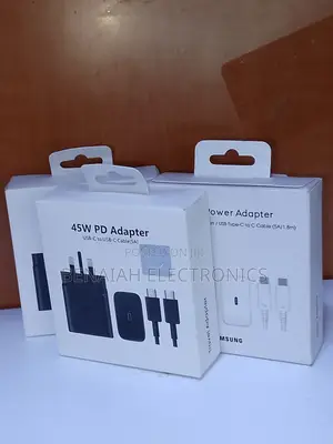 Samsung Charger,45 Watts C to C Cable Black Efficient Charger