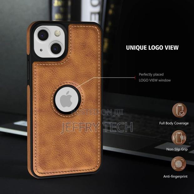 Posdter Brown Full Flexible Classic Pu Soft Leather Case for iPhone 13 - thumbnail 2