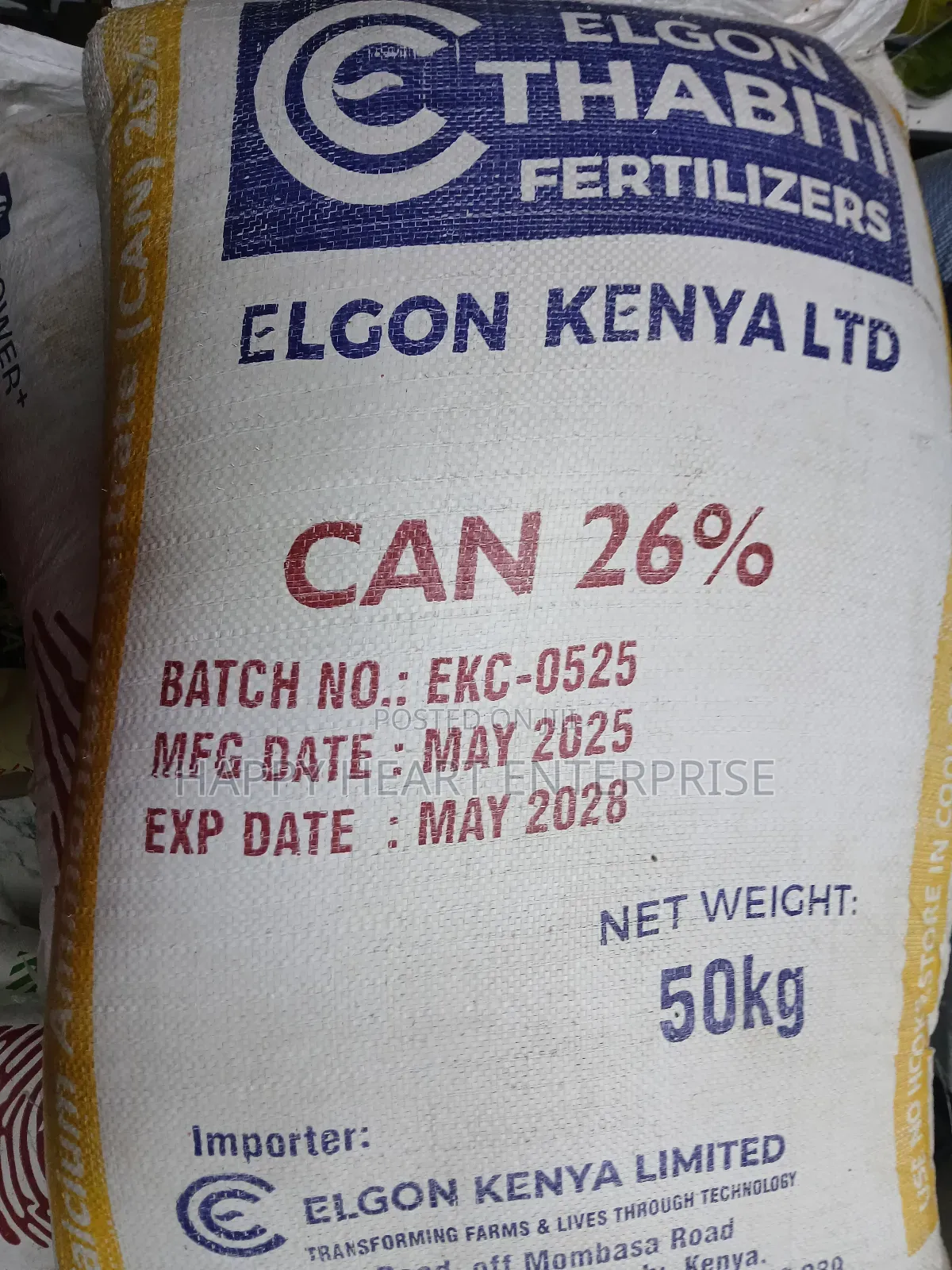Can 26%Top Dressing Fertiliser 50kgs