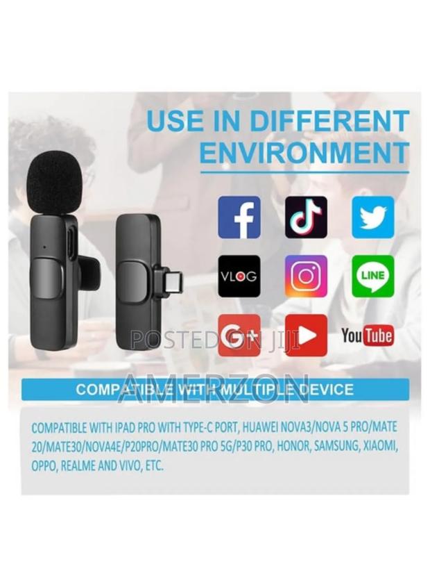 Wireless Lavalier Microphone for Type-C Phone- Plug-Play Wireless Mic - thumbnail 2