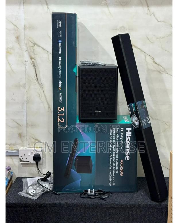 *Hisense Soundbar 360w 3.1.2 Channel Soundbar Ax3120