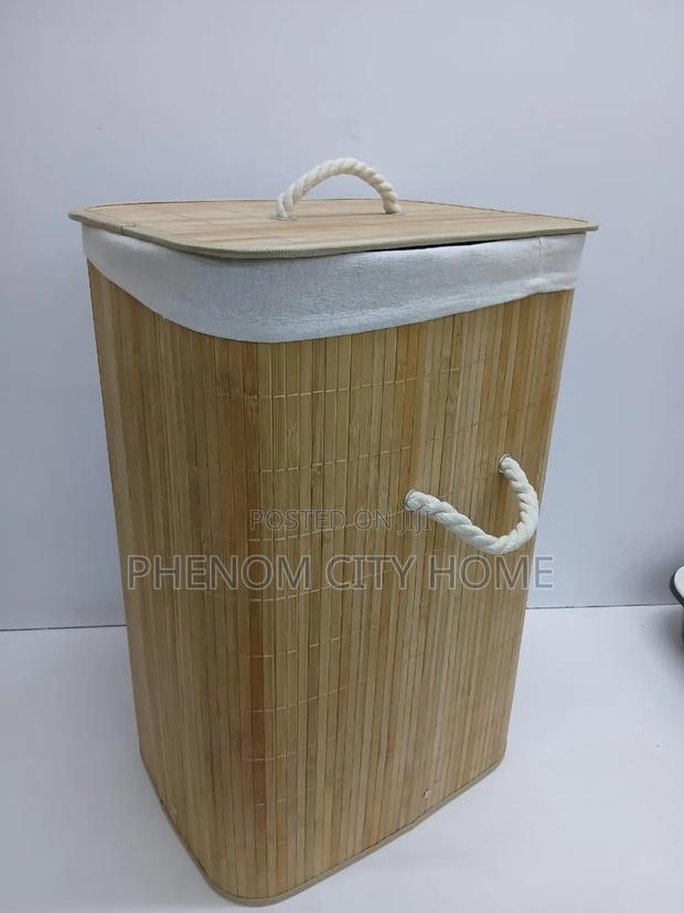 Foldable Wooden Laundry Basket - thumbnail 2