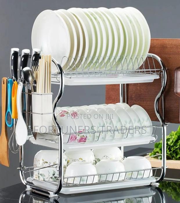 Stainless Steel, 3 Tier Dish Rack