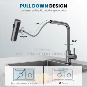 Gun Grey Stainless Steel Kitchen Pull Down Sprayer Waterfall Faucet