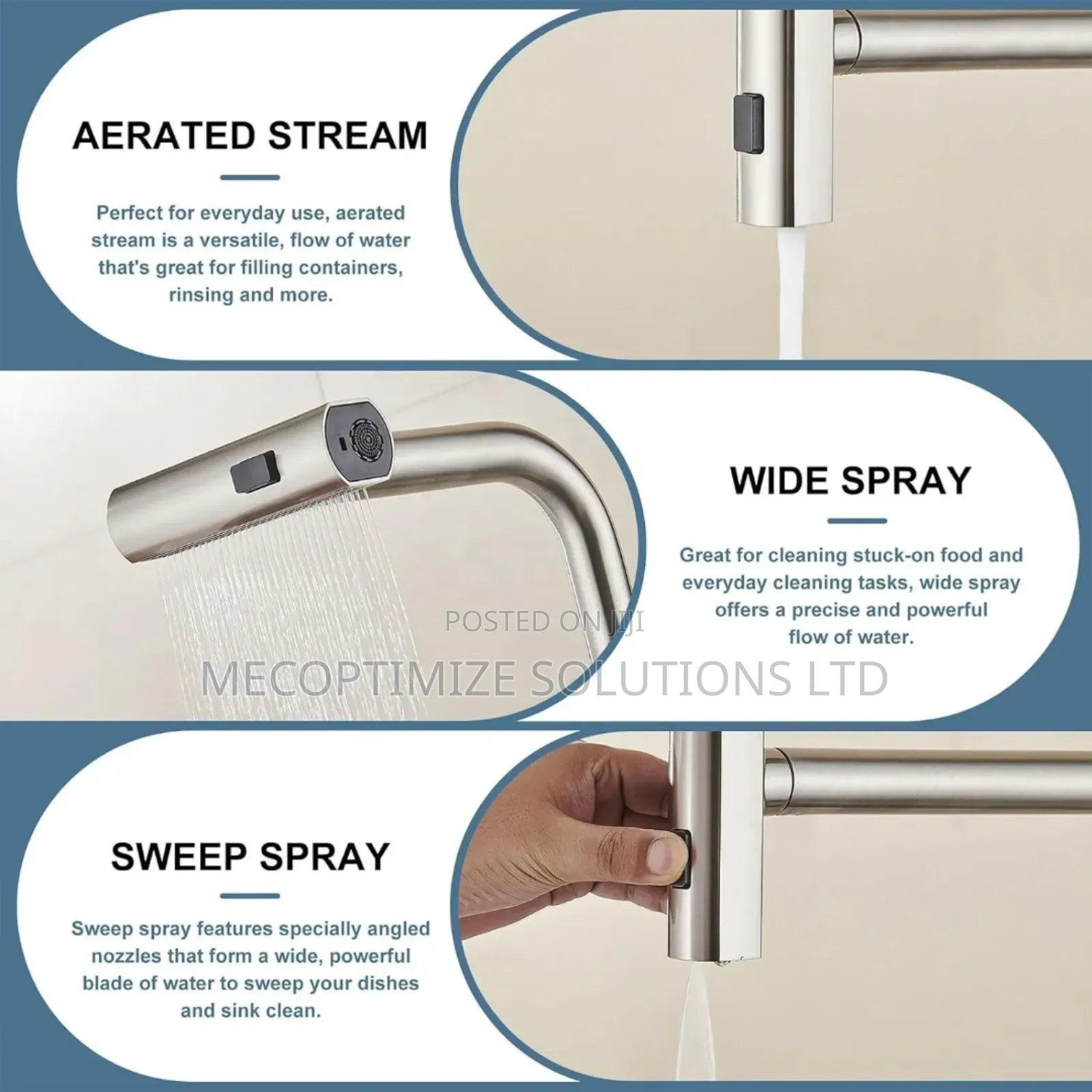 Gun Grey Stainless Steel Kitchen Pull Down Sprayer Waterfall Faucet