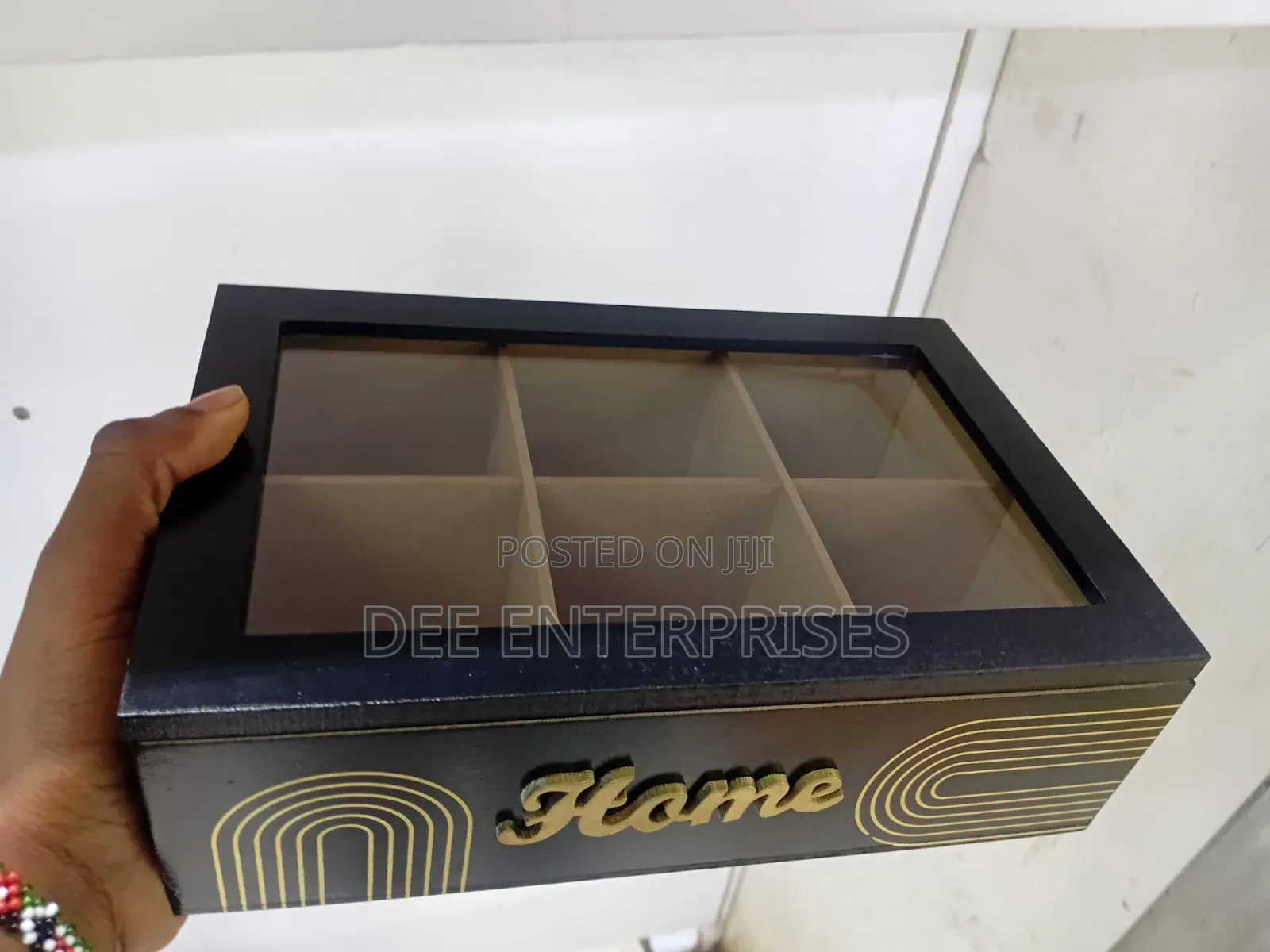 6 Compartments Wooden Teabag / Coffee Organizer