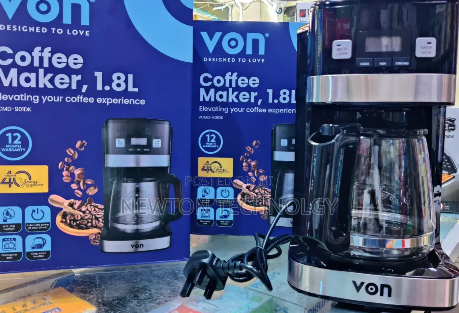 Von Coffee Maker Digital,Black VCMD-901dk
