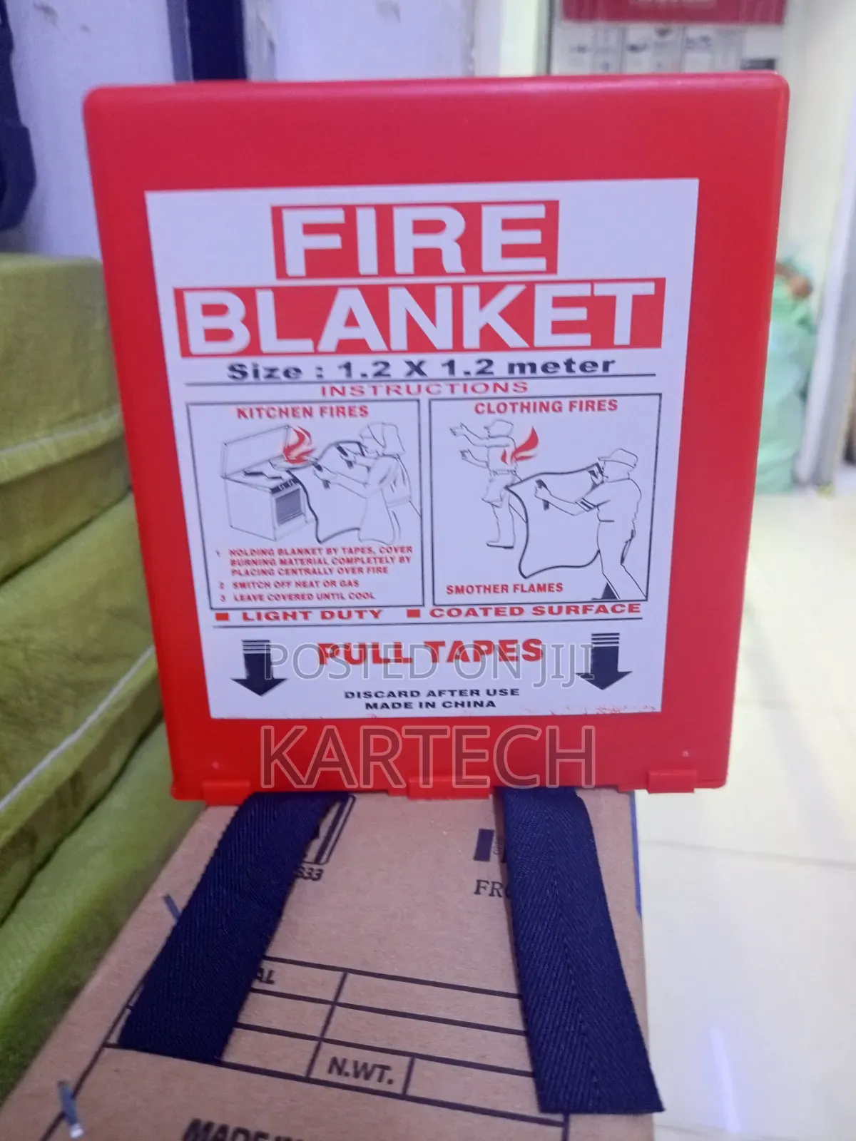 1.2m Fire Blanket With Pull Tapes – Light Duty Safety Equipment