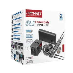 Promate 8 in 1 Portable Essential Electronic Accessories Travel Kit