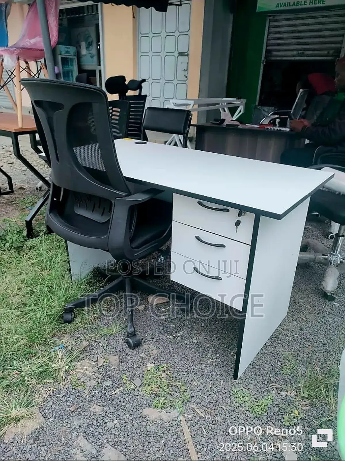 White Office Desk and Chair