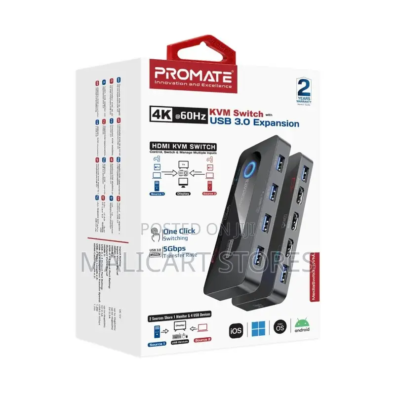 Promate at 60hz KVM Switch With Usb 3.0 Expansion