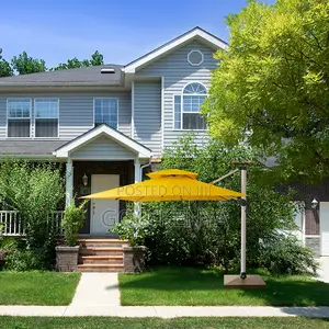 Outdoor Sun Umbrella; Modern Outdoor Garden Parasol With Solar