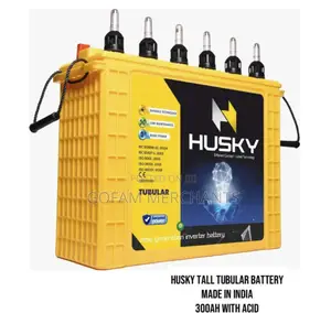 Husky Tall Tubular Battery 300ah With Acid Made in India