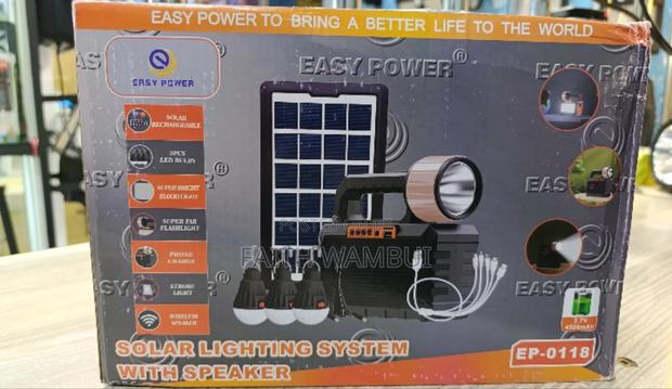 New Easy Power Solar Lighting System With Speakers Radio 4 Bulb - main view