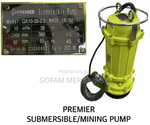 Single Phase Submersible/Mining Pump 38m Head 2"Outlet