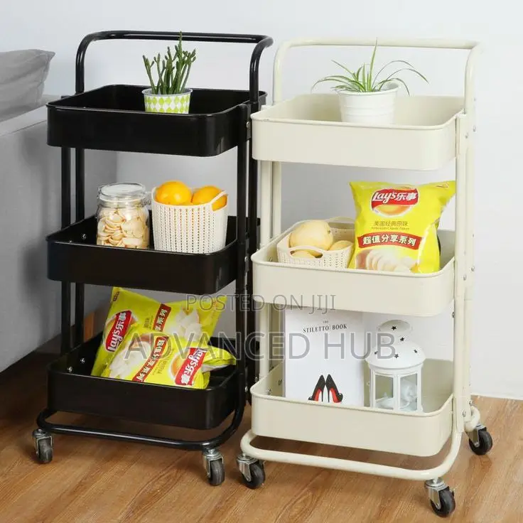 Multipurpose 3 Tier Metallic Trolley