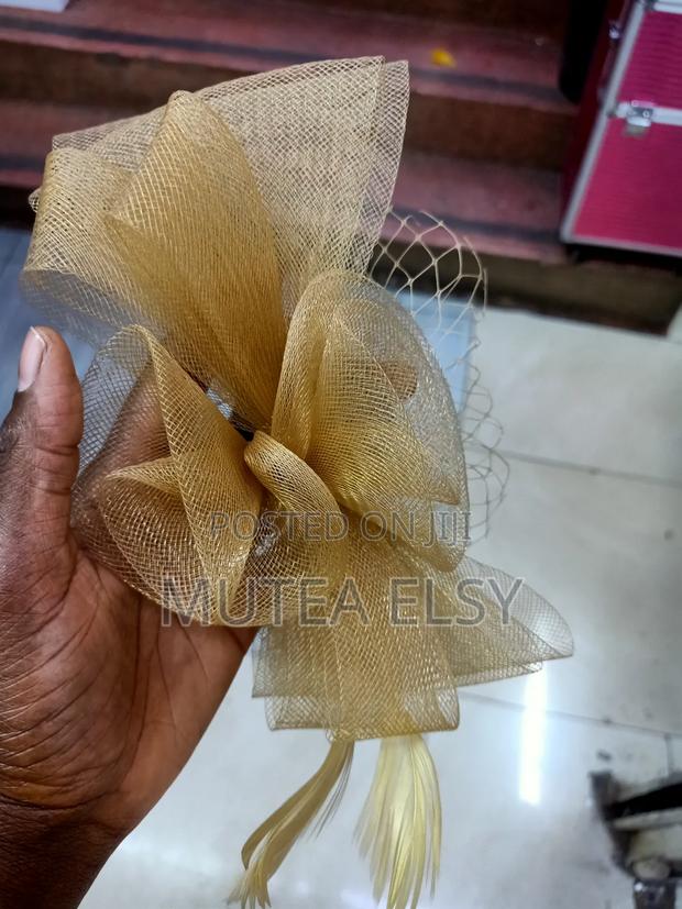 Gold Navyblue Micro Mini Fancy Fascinators