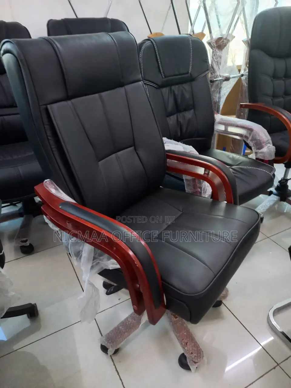 High-End Black Leather Chair