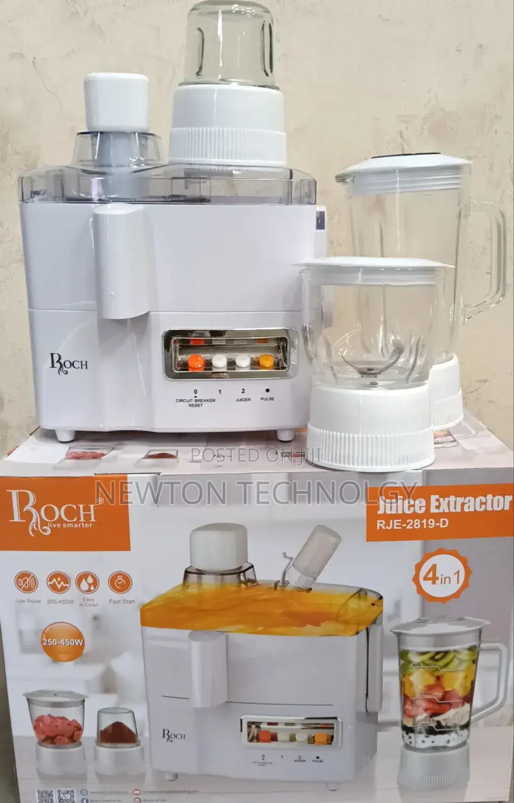Roch 4 in 1 Juicer -Blender-Grinder and Mill Food Processor