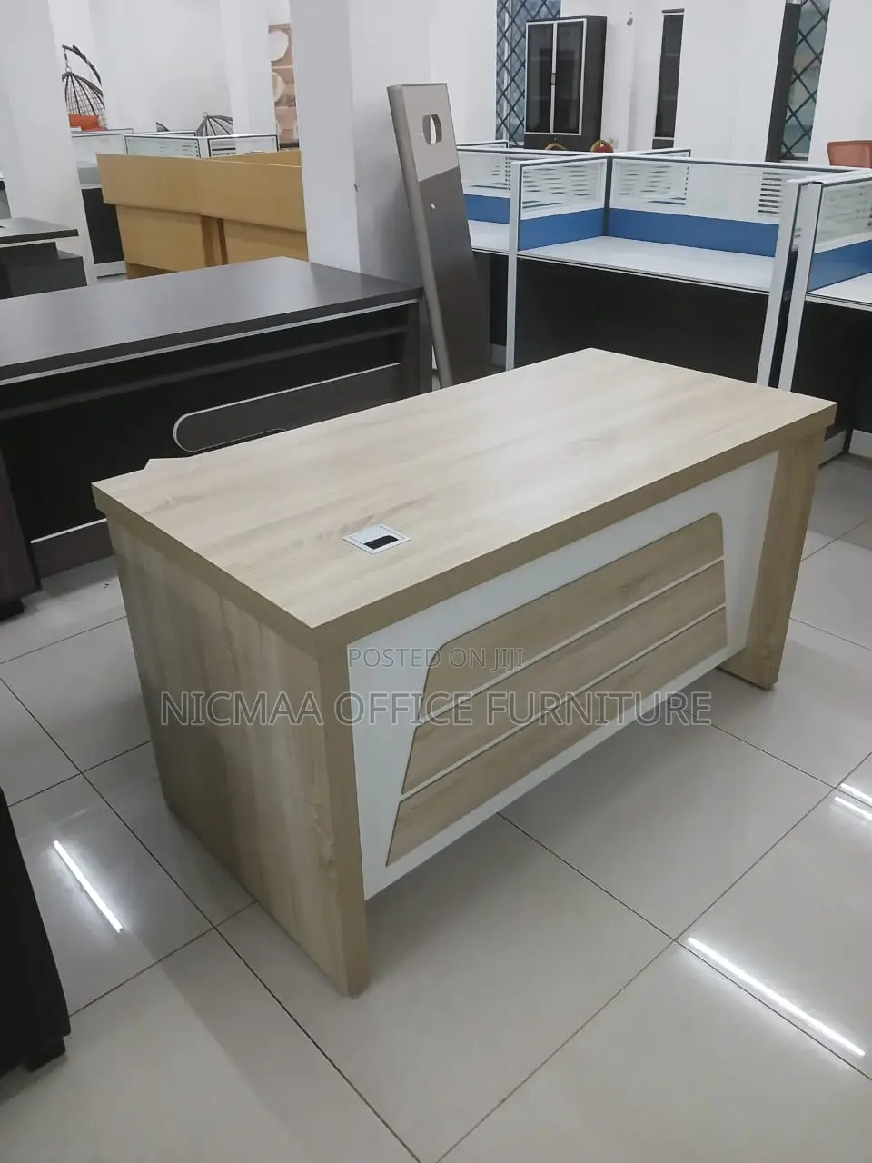 Light Oak White Finish Desk