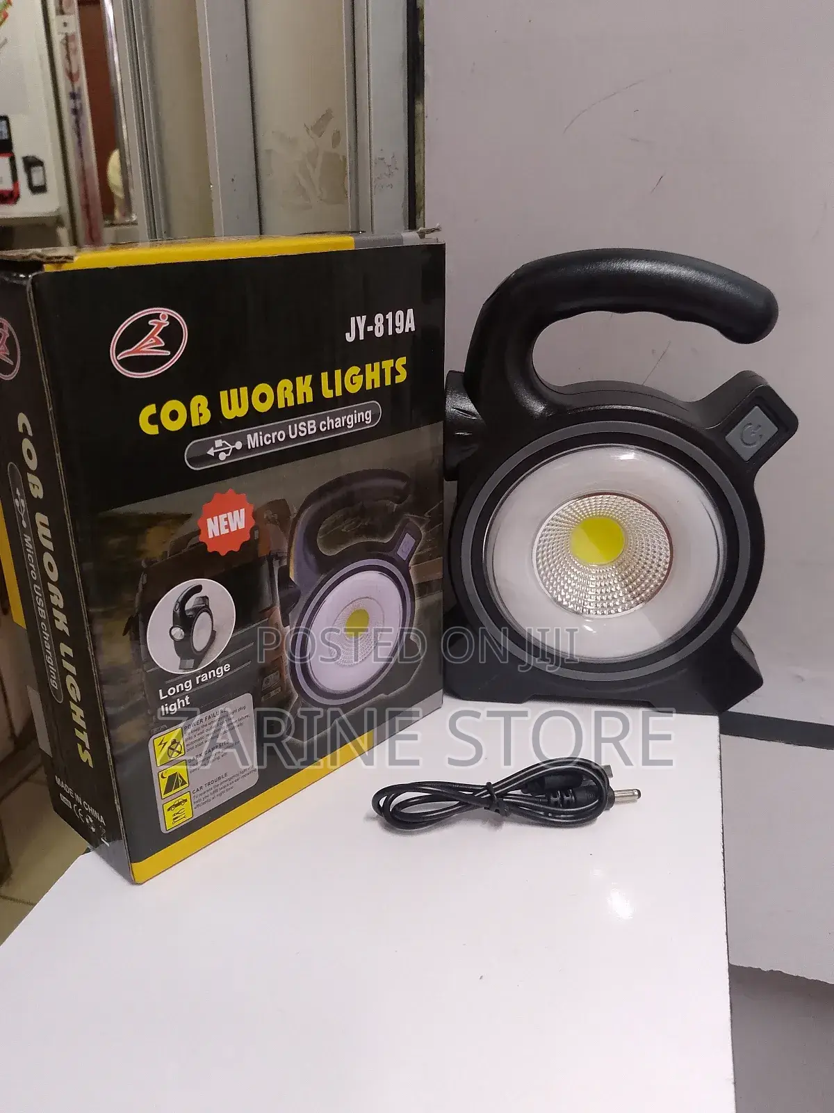 Cob Work Emergency Light Long Range Light Rechargeable With Usb/Solar