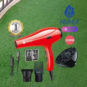 Nunix Hd-01c Hair Dryer With Red Design and Powerful Airflow
