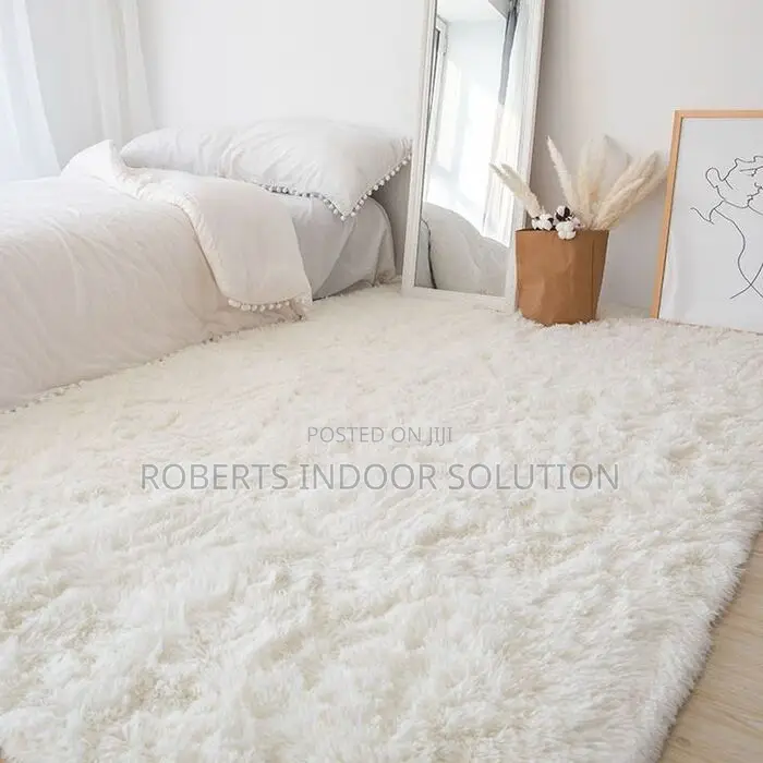 Classic White Rabbit Fur Carpet Comfortable Living