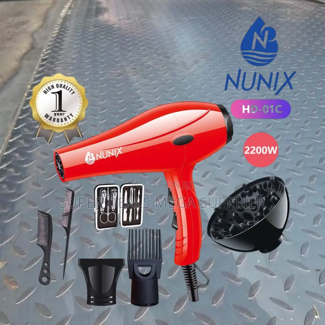 Professional Style Drying With Nunix Hd-01c Red Hair Blow Dryer