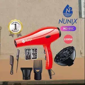 Nunix Hd-01c Blow Dryer Affordable Red Hair Dryer With 2200w Power