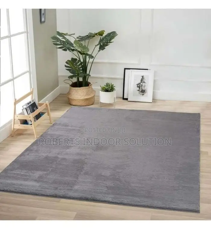 Moden Grey Nordic Fur Rabbit Elegant Cozy Carpet