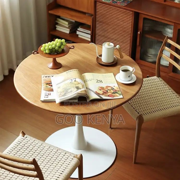 Home Table; Wood Modern Circular Marble Dining Table