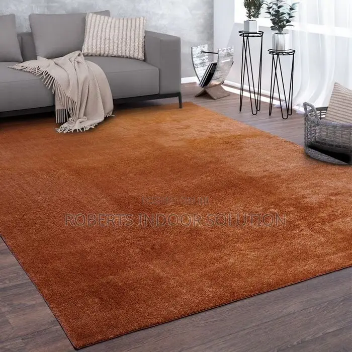 Premium Rabbit Burned Orange Fur Carpet