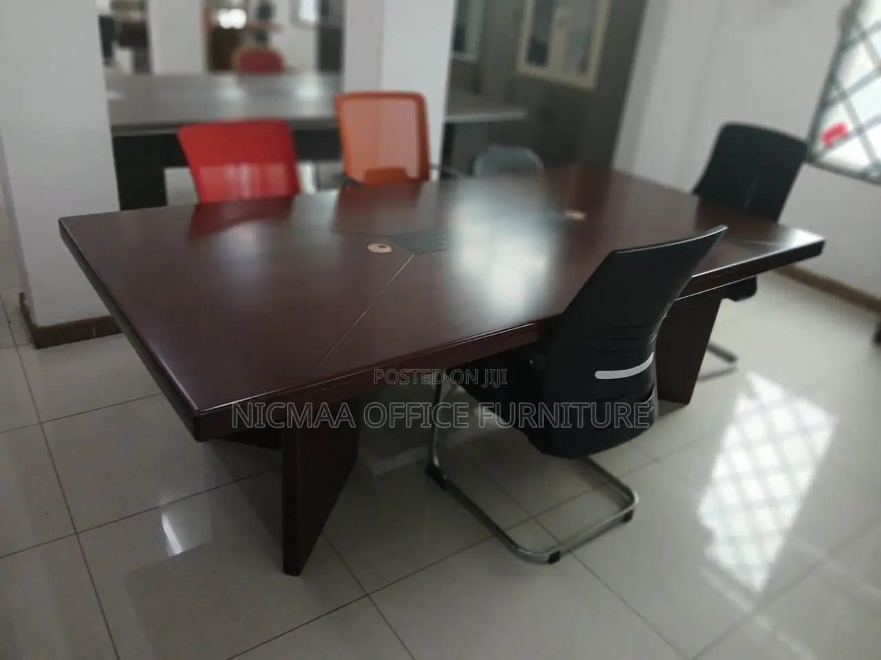 Executive Boardroom Table Premium Dark Wood Finish