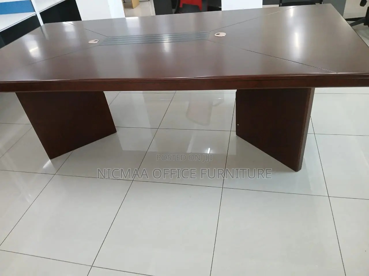 Executive Boardroom Table Premium Dark Wood Finish