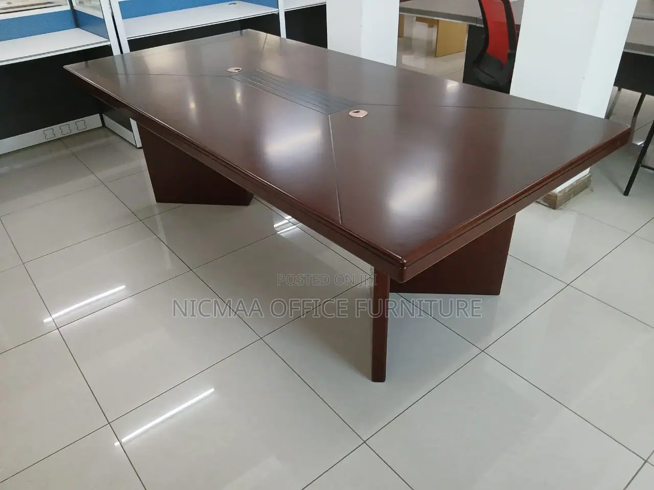 Executive Boardroom Table Premium Dark Wood Finish